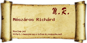 Mészáros Richárd névjegykártya